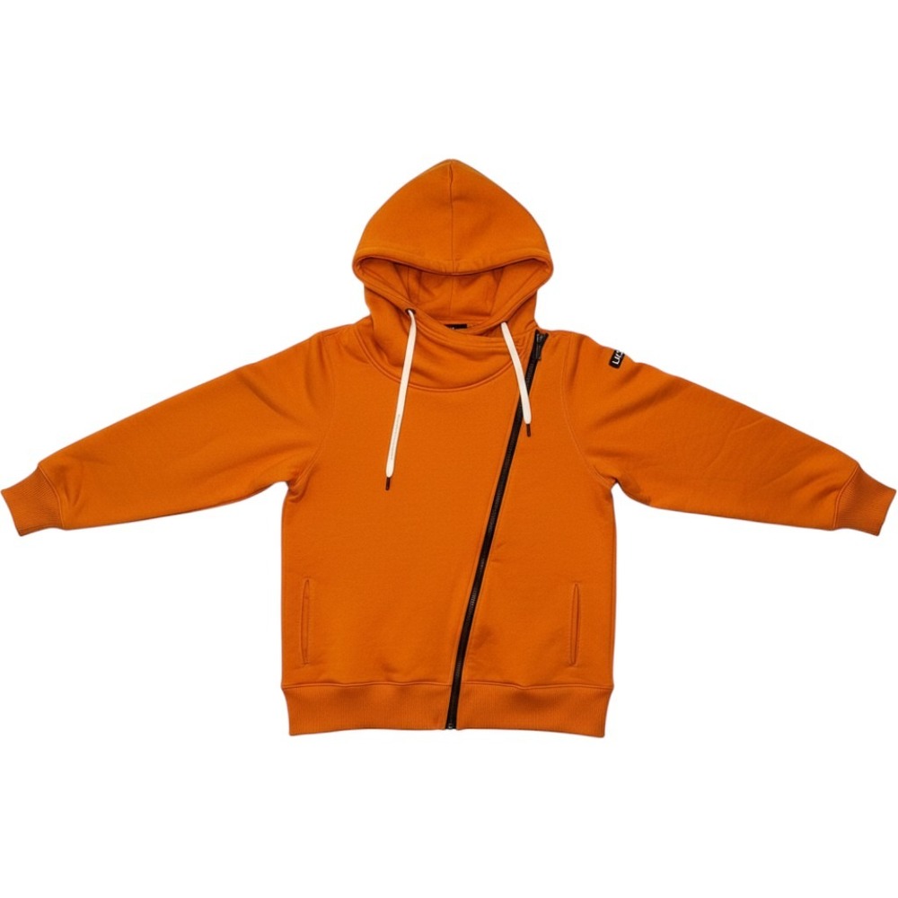 Local Interstellar Outfitters Orange Asymmetrical Side Zip Hoodie Large LIO